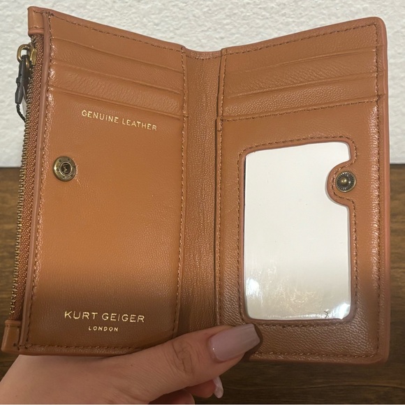 Kurt Geiger Brown Quilted Wallet with Gold Accent - Picture 5 of 6